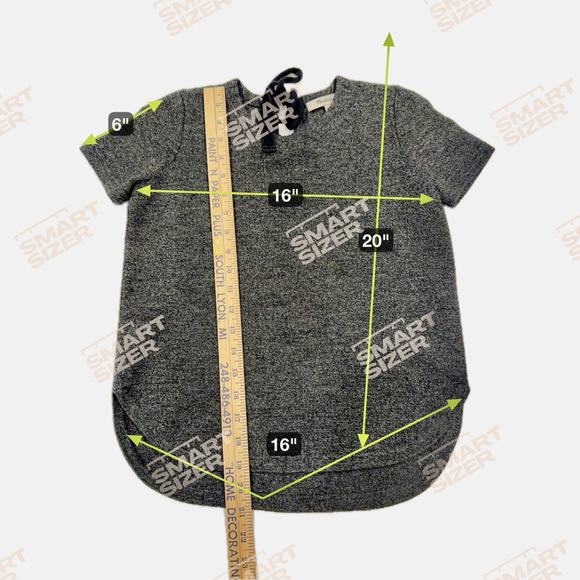 Madewell Structured Tie-Back Sweater Charcoal Heather Short Sleeve Top XXS F5125 - Picture 8 of 8